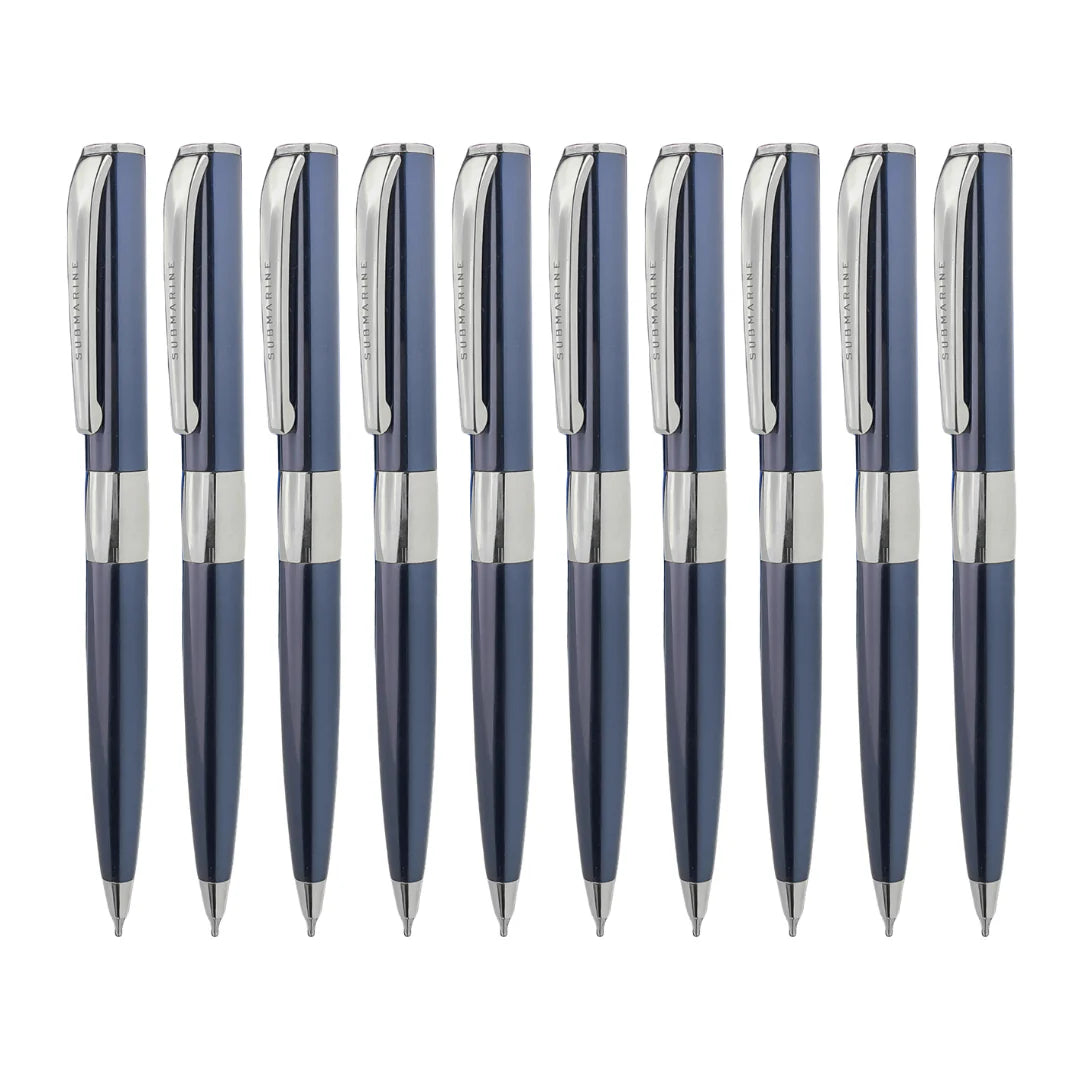 Blue Chrome Ball Pen