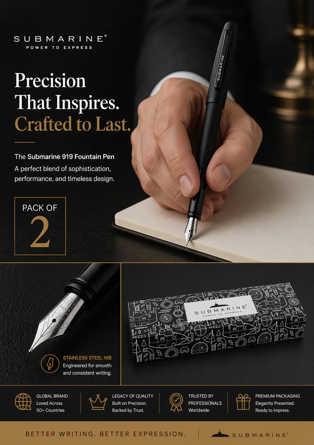 Metal Fountain Pen (Pack of 2 & more)