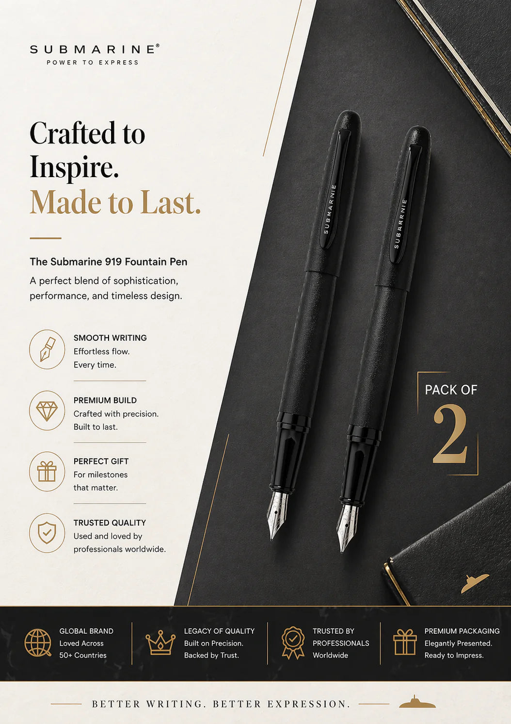 Metal Fountain Pen (Pack of 2 & more)